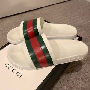 GUCCI SLIDES WHITE 8.5 (9.5 US)